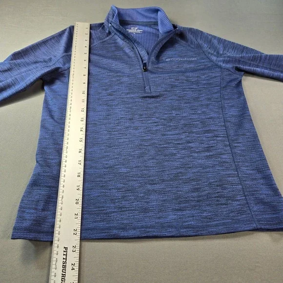 Vineyard Vines Performance Women's Blue Space Dye Quarter Zip Pullover L 3K1153 - Picture 4 of 8